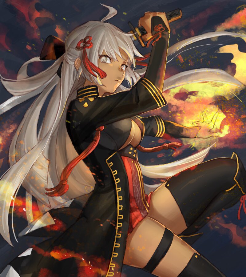 okita souji and okita souji alter (fate and 1 more) drawn by nima_(niru54)