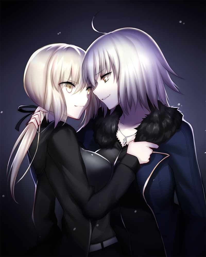 artoria pendragon, jeanne d'arc alter, and saber alter (fate and 1 more) drawn by mallizmora
