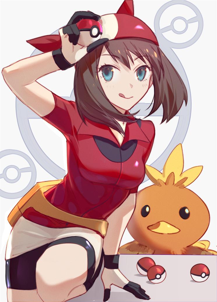 may and torchic (pokemon and 1 more) drawn by csyday