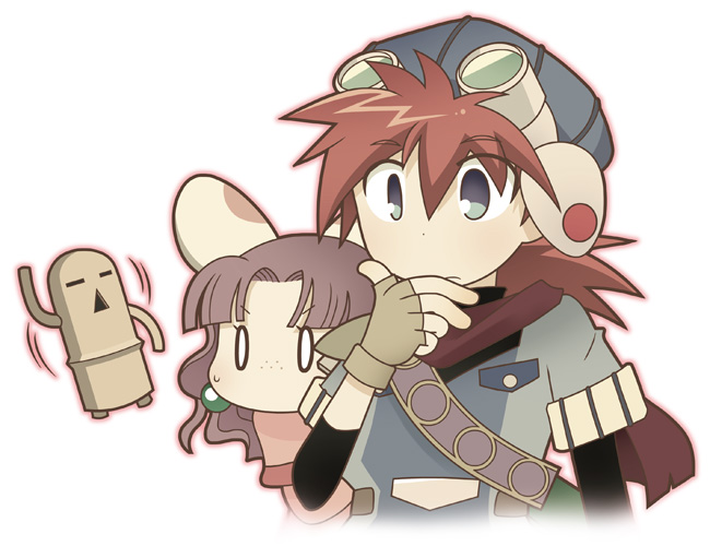 justin, sue, and puui (grandia and 2 more) drawn by fukasaku_emi