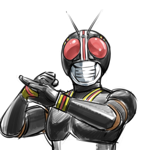 kamen rider black (kamen rider and 1 more) drawn by ueyama_michirou