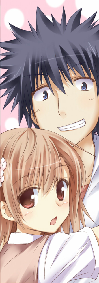 misaka mikoto and kamijou touma (toaru majutsu no index and 1 more) drawn by hisae_(hisae_collect)