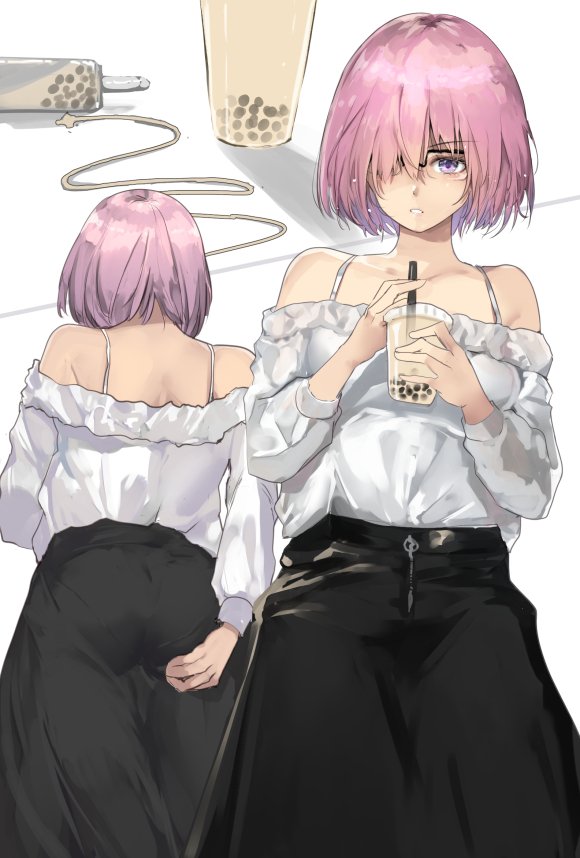 mash kyrielight (fate and 1 more) drawn by cafe_au_lait_(kafeore)