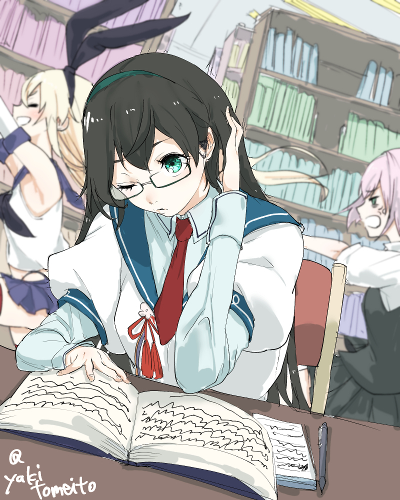 shimakaze, ooyodo, and shiranui (kantai collection) drawn by yakitomato