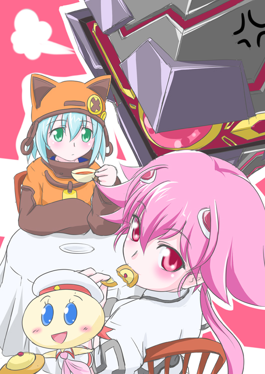 shishidou akiha, shishidou imoko, kawai honoka, and leopard (sora wo kakeru shoujo) drawn by pokopen