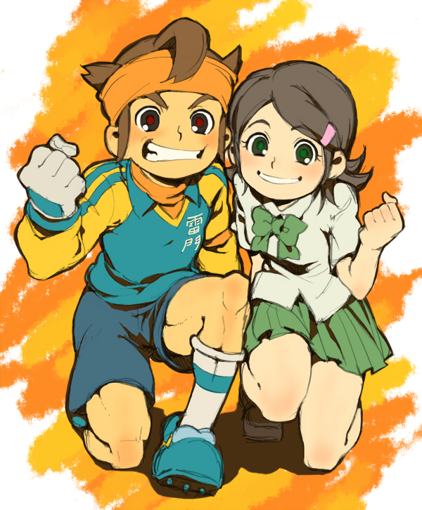 endou mamoru and kino aki (inazuma eleven) drawn by usikani