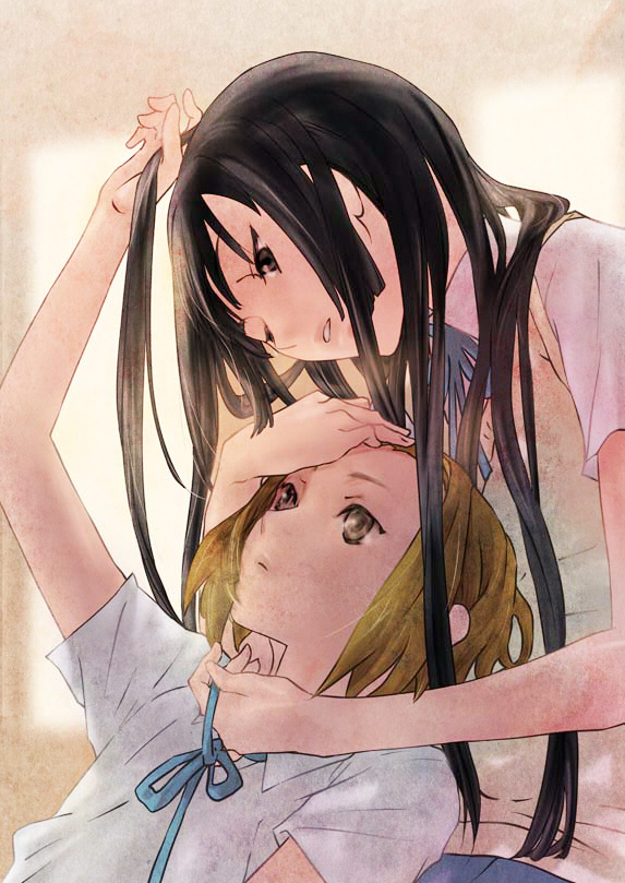 akiyama mio and tainaka ritsu (k-on!) drawn by kurokoshou_(spicyland)