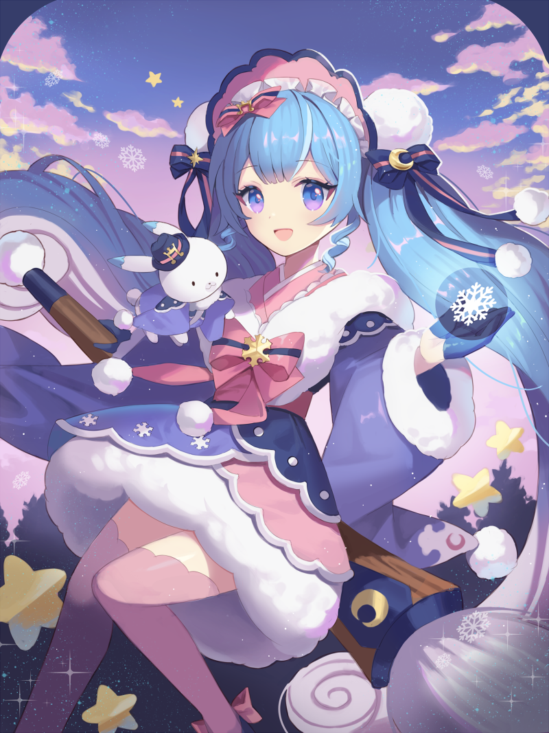 hatsune miku, yuki miku, and rabbit yukine (vocaloid) drawn by lunaticmed