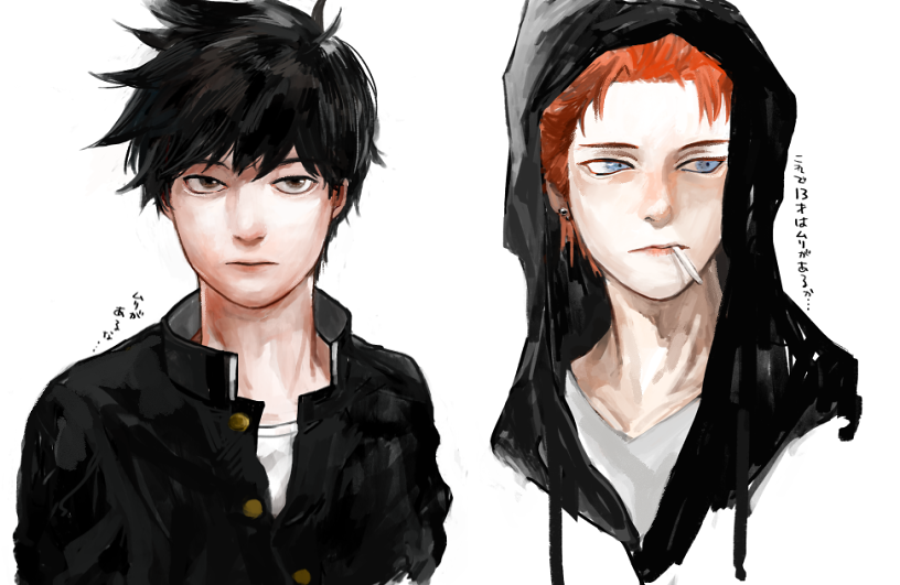 kageyama ritsu and suzuki shou (mob psycho 100) drawn by mari-mason