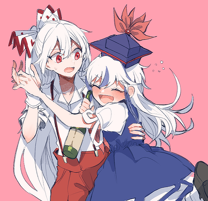 fujiwara no mokou and kamishirasawa keine (touhou) drawn by itomugi-kun