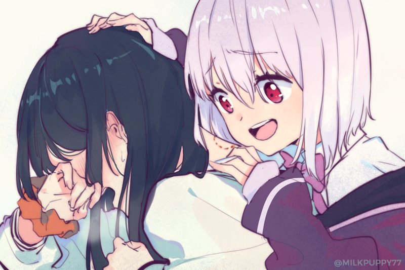 takarada rikka and shinjou akane (gridman universe and 1 more) drawn by milk_puppy