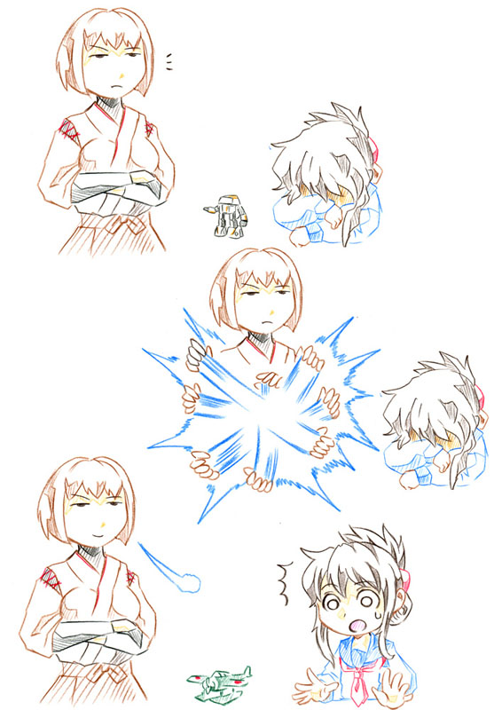 inazuma, hyuuga, and bug bite (kantai collection and 2 more) drawn by kamizono_(spookyhouse)