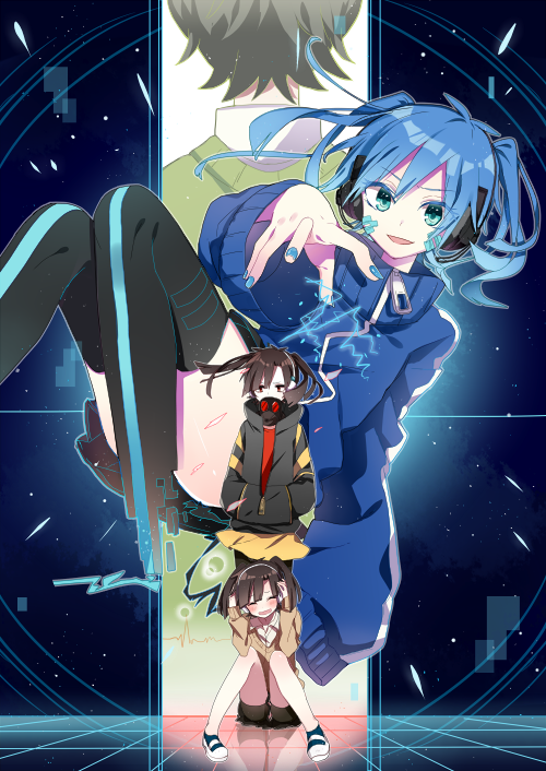 ene, enomoto takane, and kokonose haruka (kagerou project) drawn by manio