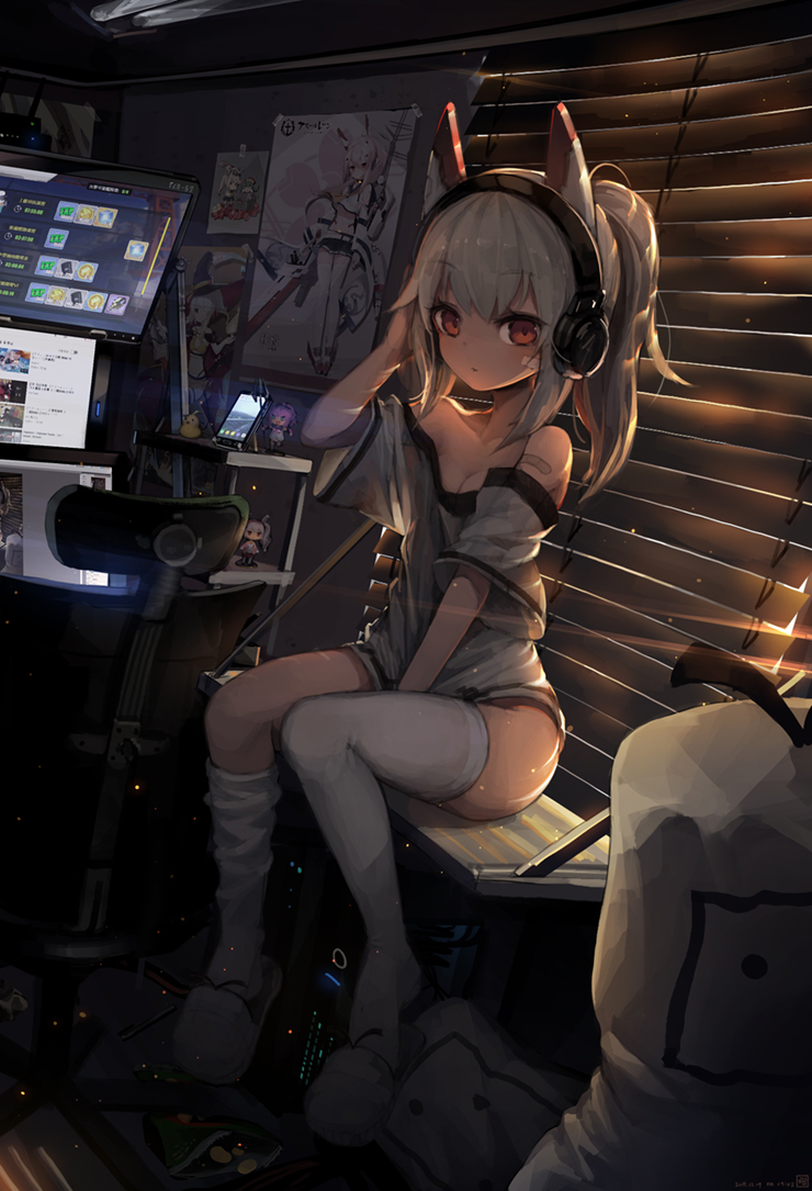 ayanami, laffey, javelin, terebi-chan, and glowworm (azur lane and 1 more) drawn by asicah