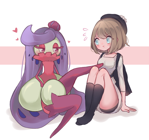 gloria, tsareena, and claire (pokemon and 1 more) drawn by aliceyawnin