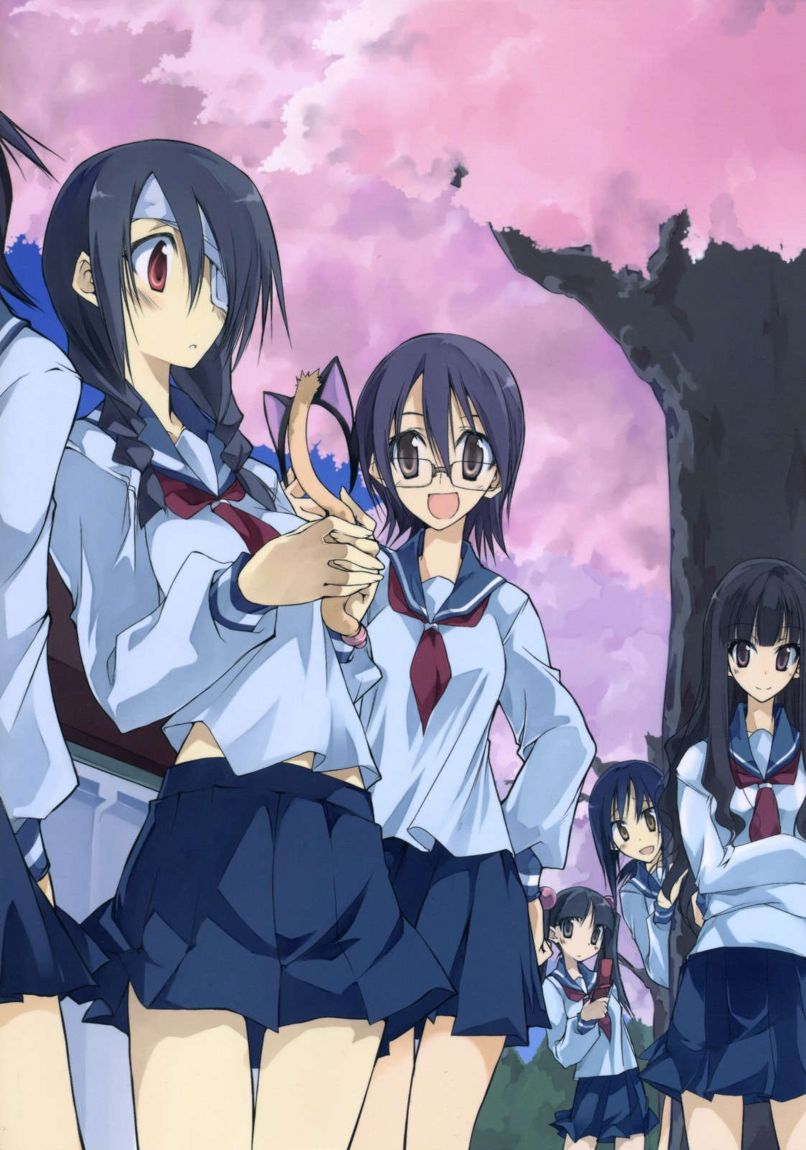 kobushi abiru, fujiyoshi harumi, otonashi meru, kaga ai, and itoshiki rin (sayonara zetsubou sensei) drawn by 10mo