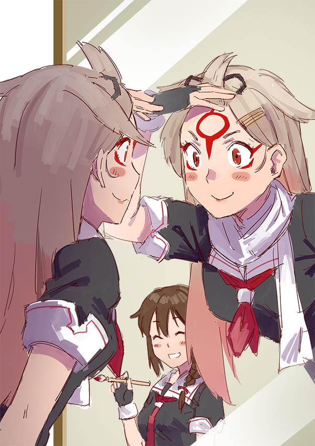 shigure, yuudachi, shigure kai ni, and yuudachi kai ni (kantai collection and 1 more) drawn by club3