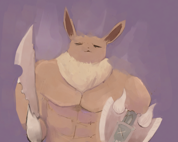 eevee (pokemon and 2 more) drawn by boke-chan