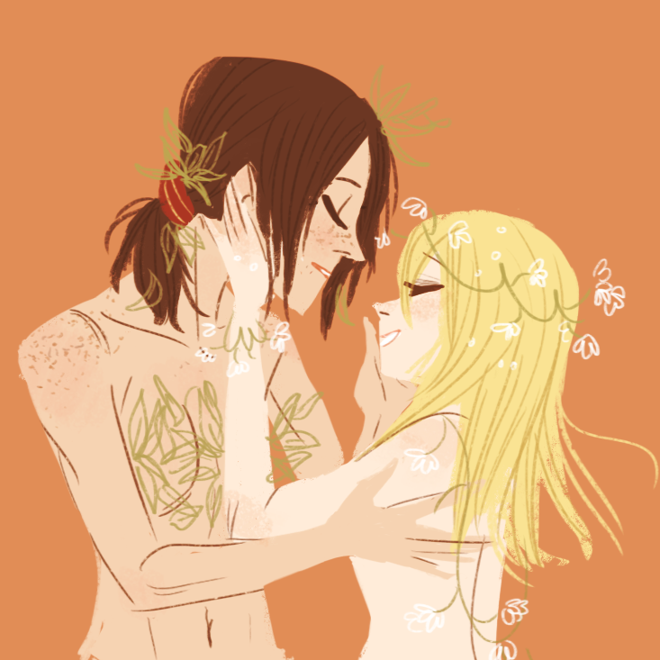 krista lenz and ymir (shingeki no kyojin) drawn by emmy_(shaburdies)