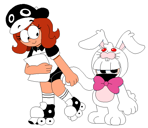 easter bunny, lucy, and anna (original and 1 more) drawn by tinytoxicwaste101
