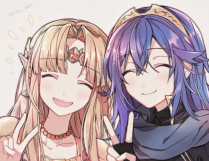 princess zelda and lucina (fire emblem and 4 more) drawn by shiki_aqt