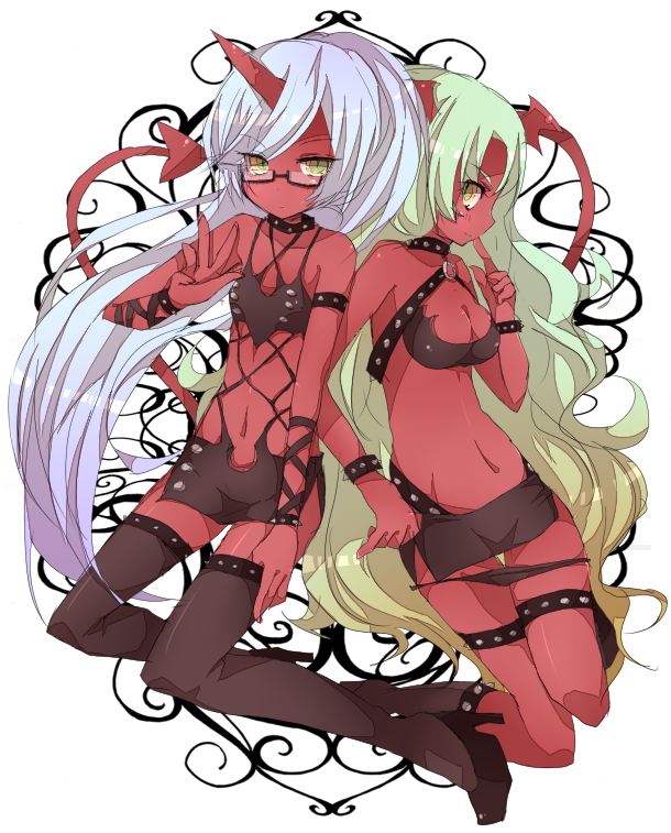 kneesocks and scanty (panty & stocking with garterbelt) drawn by nanase_(ribonshitoron)
