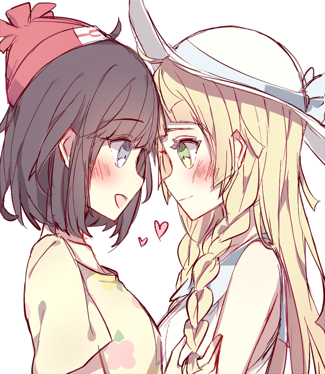 lillie and selene (pokemon and 1 more) drawn by kvlen
