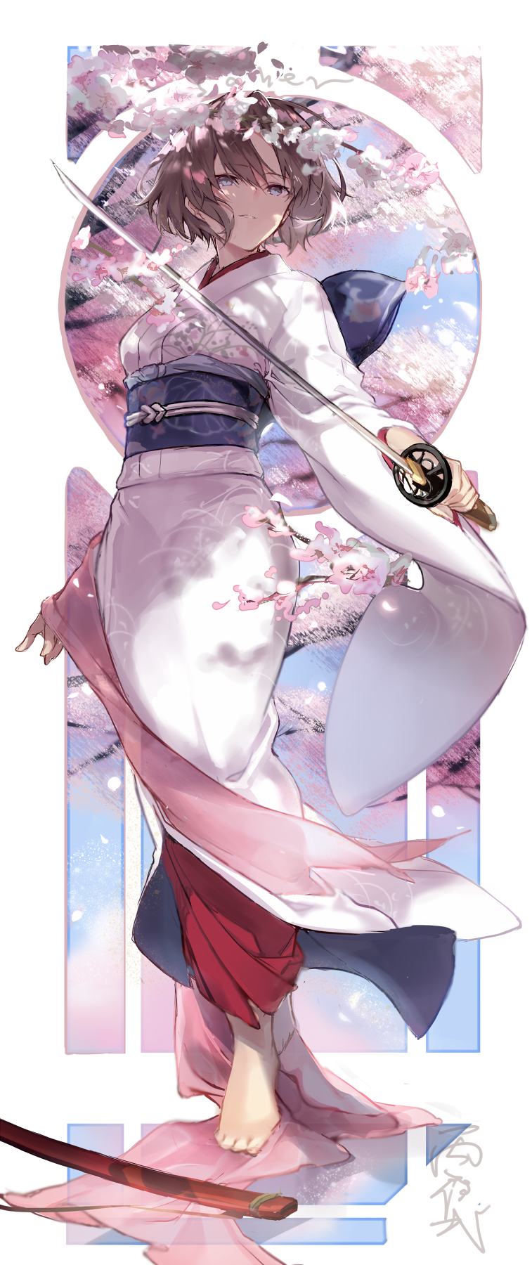 ryougi shiki and void shiki (fate and 2 more) drawn by fukuda935