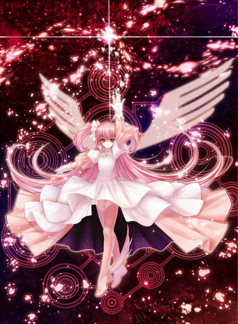 kaname madoka and ultimate madoka (mahou shoujo madoka magica) drawn by kugi_ta_hori_taira