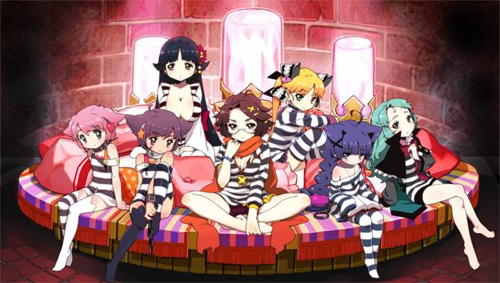 kisaragi, alice, tomoe, sako, shin, and 2 more (criminal girls) drawn by ichihaya