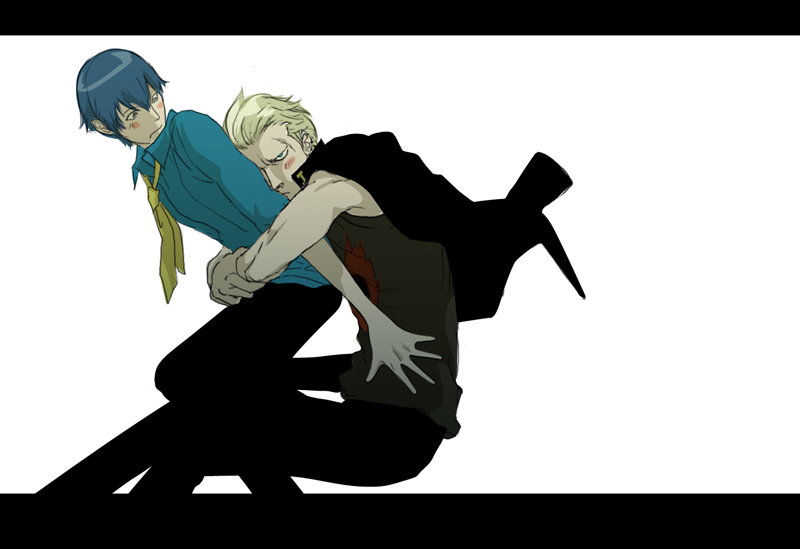 shirogane naoto and tatsumi kanji (persona and 1 more) drawn by gb_(doubleleaf)