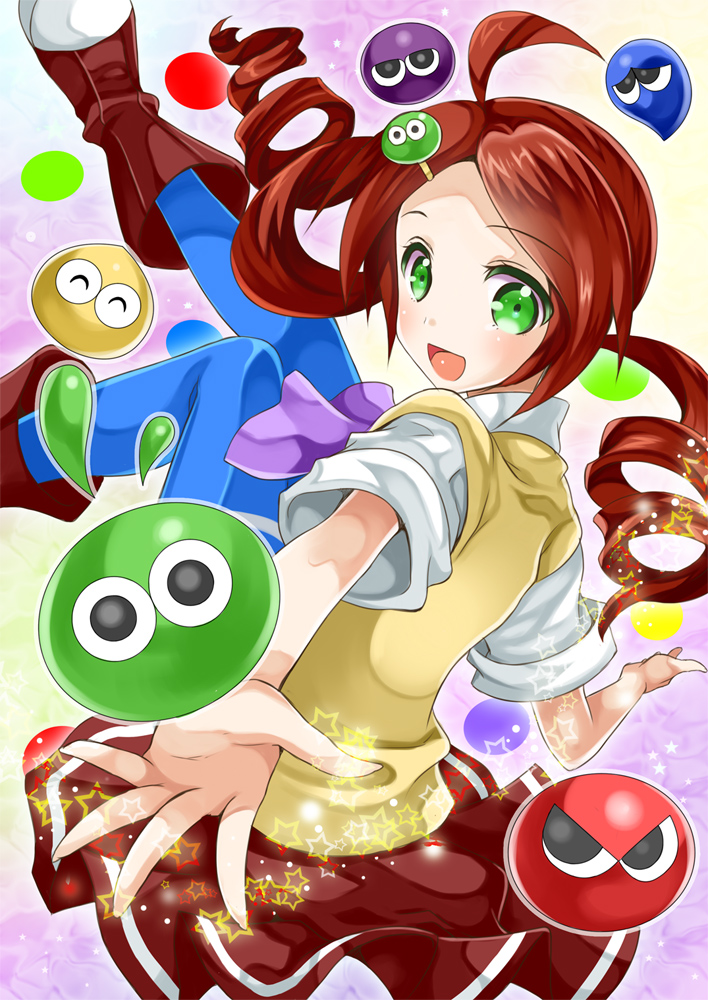 puyo and andou ringo (puyopuyo and 1 more) drawn by makokb