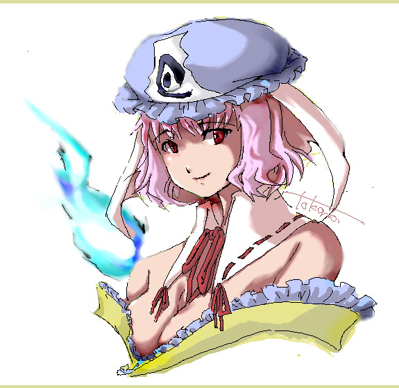 saigyouji yuyuko (touhou) drawn by tokono_(tokono328)