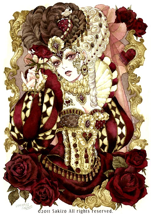 queen of hearts (alice's adventures in wonderland) drawn by sakizou