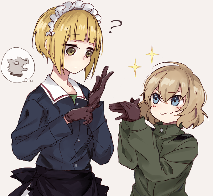 katyusha and cutlass (girls und panzer) drawn by yuuyu_(777)