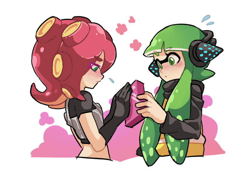 inkling player character, inkling girl, octoling player character, agent 3, and takozonesu (splatoon and 1 more) drawn by gomipomi