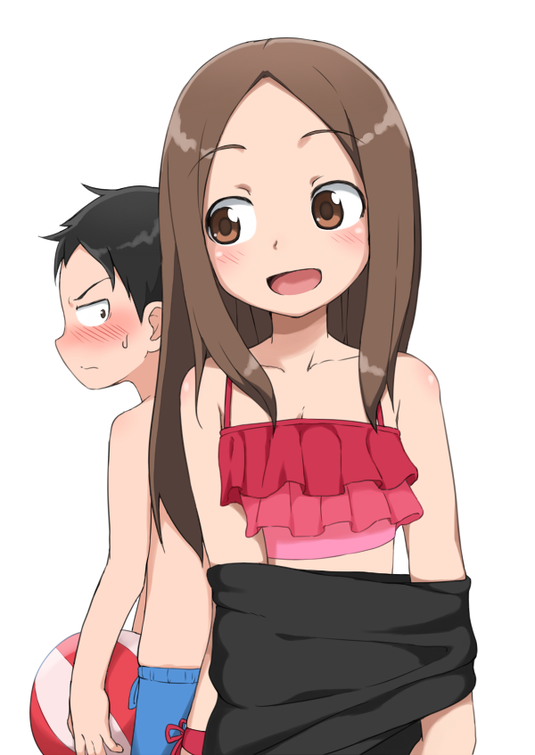 takagi-san and nishikata (karakai jouzu no takagi-san) drawn by bubukka