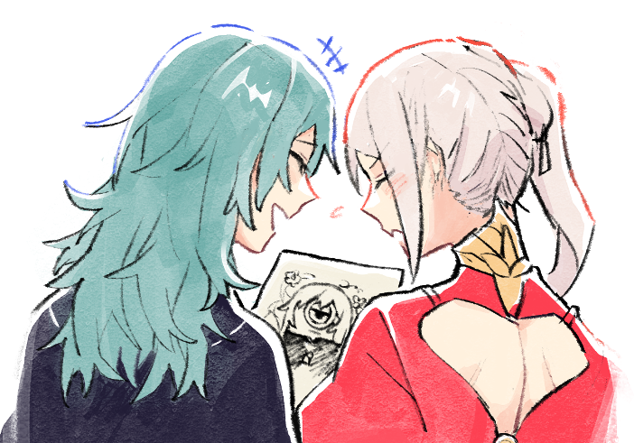 edelgard von hresvelg, female byleth, and minion (fire emblem and 3 more) drawn by vento