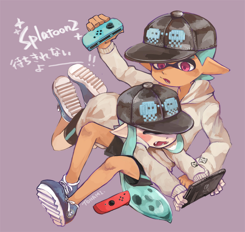 inkling player character, inkling girl, and inkling boy (splatoon and 1 more) drawn by tona_bnkz