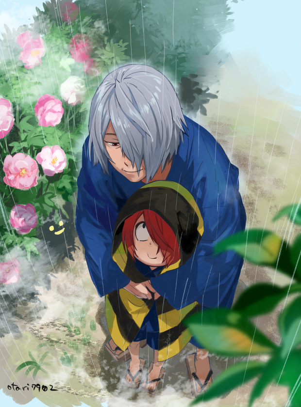 kitarou and medama oyaji (gegege no kitarou) drawn by indesign
