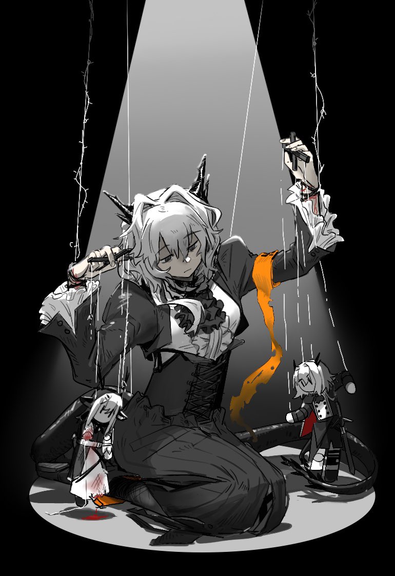 talulah, alina, and talulah the fighter (arknights) drawn by litekouter