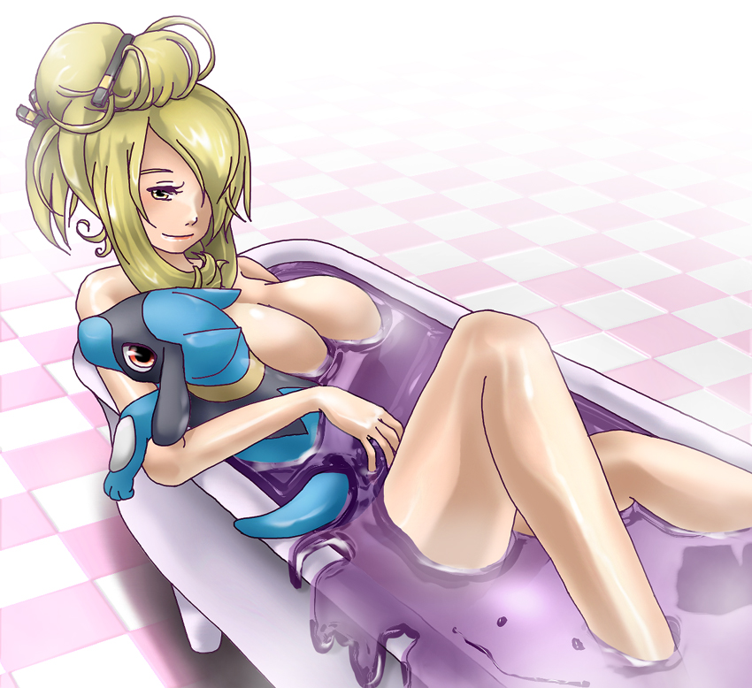 cynthia, ditto, and riolu (pokemon and 1 more) drawn by kutsumushi