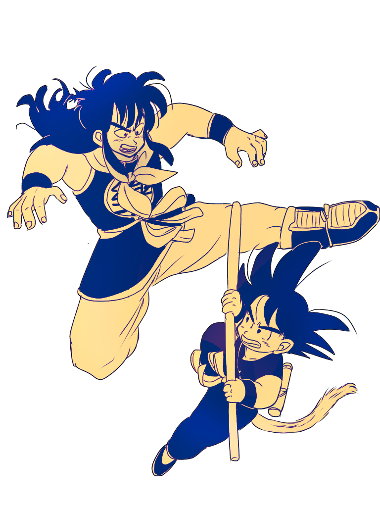 son goku and yamcha (dragon ball) drawn by aida_kaiko