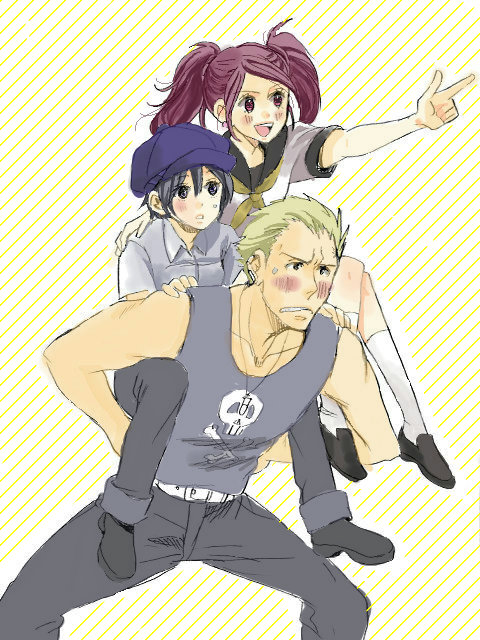 shirogane naoto, kujikawa rise, and tatsumi kanji (persona and 1 more) drawn by usagi812