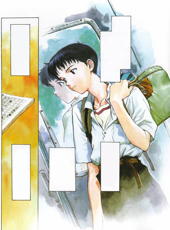 ikari shinji (neon genesis evangelion) drawn by sadamoto_yoshiyuki