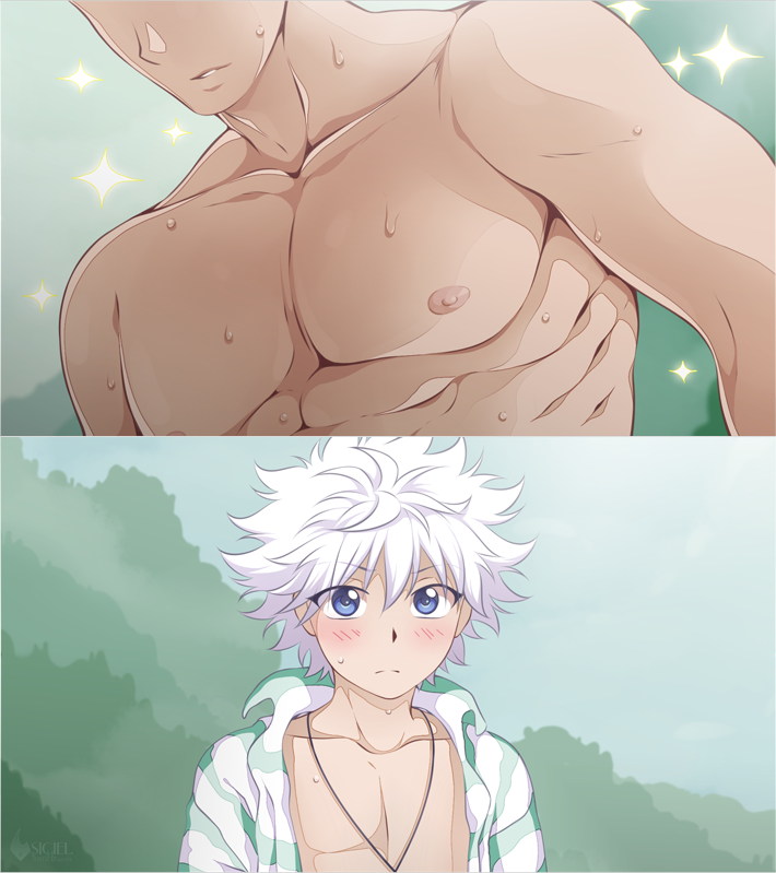 killua zoldyck and gon freecss (hunter x hunter) drawn by shailo