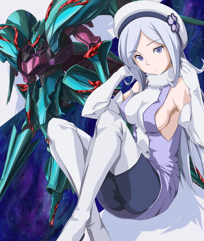 aila jyrkiainen and qubeley papillon (gundam and 1 more) drawn by denji_saboten