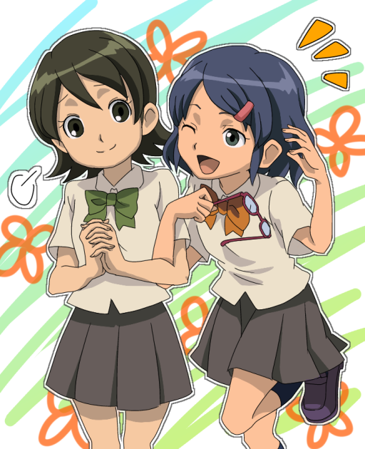 otonashi haruna and kino aki (inazuma eleven) drawn by wakusei_hakai_otoko