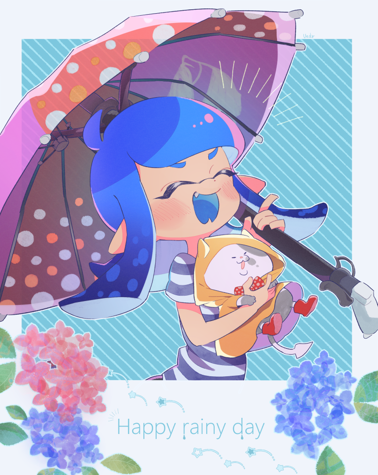 inkling player character, inkling girl, and li'l judd (splatoon and 1 more) drawn by ueda_kou
