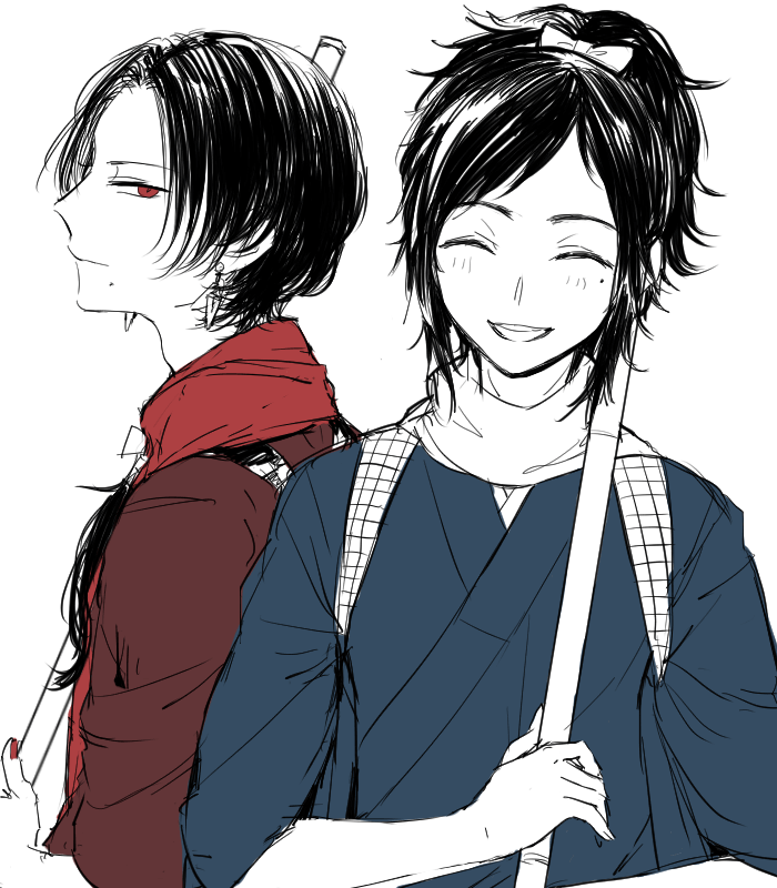kashuu kiyomitsu and yamato-no-kami yasusada (touken ranbu) drawn by kumita_(sumica)